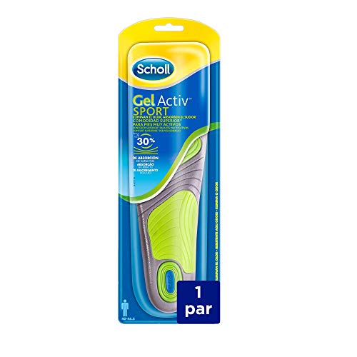 Scholl Plantillas Gel Activ Sport Hombre para Zapatillas Deportivas, 40-46.5, 1 par