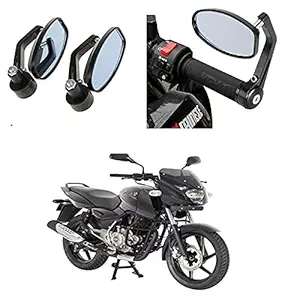 Olmeo Bike Handlebar End Rotatable Adjustable Oval Shape Rear View Side Mirror 2pcs For Bajaj Pulsar 150 DTS-i