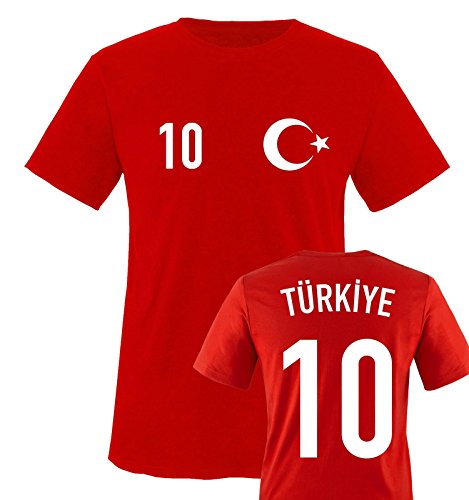 TRIKOT – TÜRKIYE – 10 – Kinder T-Shirt – Rot / Weiss Gr. 134-146