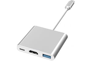 JZK Adaptador Multipuerto USB C Con Salida HDMI 4K, USB 3.0 y Puerto de Carga, Compatible Con MacBook Pro, Google Chromebook, HP, Samsung S9+, Convertidor Digital Portátil