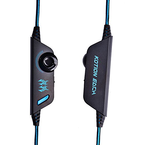 G2000 Cuffie Gaming Microfono ArkarTech Cuffia da Gioco Gamer Stereo LED Luce Regolatore di Volume per PC iPhone Smart Phone Laptop tablet iPad iPod MP3 MP4 Mobilephones