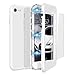 Produktbild CE-Link iPhone 7 Hülle iPhone 8 Hülle with iPhone 7 / iPhone 8 Panzerglas, Hardcase 2 in 1 Handyhülle 360 Magnetisch Hard Full Body Macaron Schutzhülle Bumper - Weiß