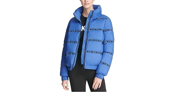 dkny blue puffer coat