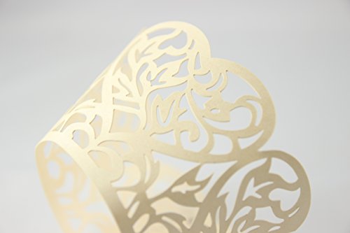 Elfenstall Cupcake / Muffin Papierförmchen – Zierumrandung – Dekorand “ Herzen Herzmuster Liebe Love “ 12 Stück für Geburtstage Hochzeiten Kommunion Konfirmationen Ostern Partys oder Feste (creme / ivory) - 3