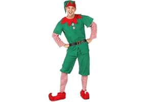 Genérico Disfraz De Elfo Con Accesorios Para Hombre Y Mujer Elfo Navideño, Navidad, Duende Navideño - Disfraz Para Adultos Y Divertidos Accesorios Para Fiestas, Carnaval Y Halloween Verde