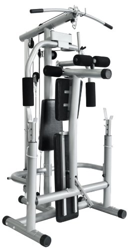 All-In-One Multifunktion Kraftstation / universal Hantelbank silber – Bankdrücken, Bein- Strecker/Beuger, Butterfly, Latzug-Turm BCA-90 - 6