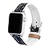 Produktbild Mumuj Mode Glänzend Ersatz Leder Armband Armband, Robust Mode Armband Jewelry Weichheit Metallarmband mit Schmuck Ersatzband für Apple iwatch 4 44mm (Schwarz)