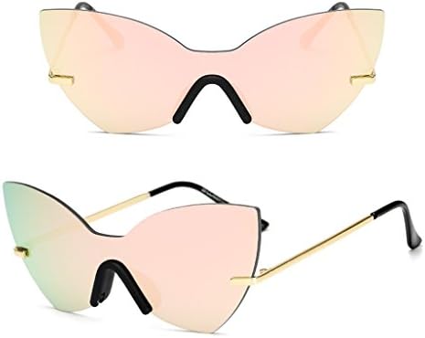 SKYlive Sunglasses Women Polarised, Fashion One Piece Lens Mirrored Cat Eye Sunglasses (pink)