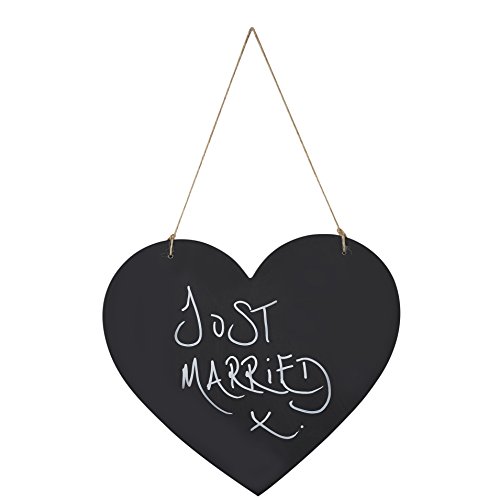 Ginger Ray Schwarzes Brett hängen Rustikal Herzen Dekoration für Heim- oder Hochzeiten – Vintage Affäre - 2