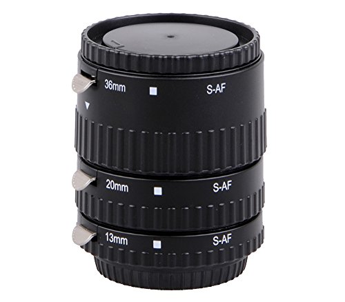 Khalia foto AF Tubos de extensión de Enfoque automático para Sony Alpha Anillos automáticos Meike (MK-S-AF1-B)