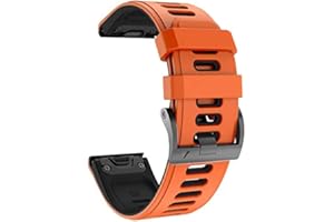 NotoCity Correa para Garmin fenix 6/6 pro, Fenix 7/7 Pro/5/5 Plus, Correa para Garmin Forerunner 935/945/955/965, correa 22mm para Garmin Epix (Gen 2), Instinct, Quatix 5/6/7 (Negro-Naranja)