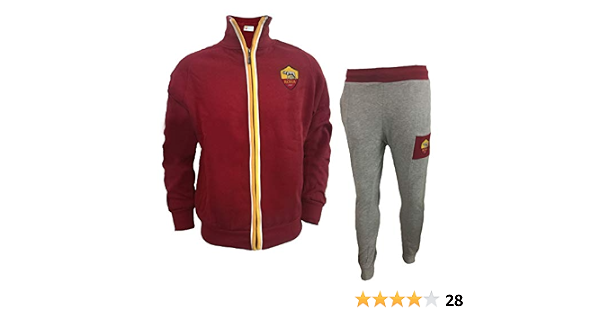 AS Roma Tuta Uomo Felpata Full Zip Prodotto Ufficiale Art. 13548 (XL,  Bordeaux) : Amazon.it: Abbigliamento