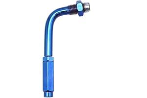 Aublinto Gaszug Führungsrohr,Motorrad 90 Grad Obi Einstellbarer Gaszug Schraubenkopf Motorrad Gaszug Winkel Rohrbogen M10 Innengewinde Schlauchschraubenkopf aus Aluminium