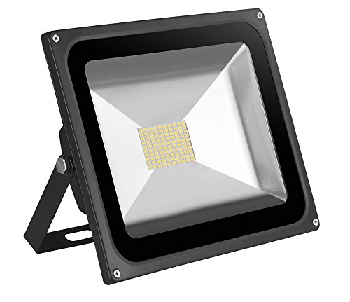 Leetop 80 Watt LED Flood Light SMD Flutlicht Außen Fluter Warmweiss Scheinwerfer Strahler Licht IP65 Gartenleuchte Security Light(1 Stücke)