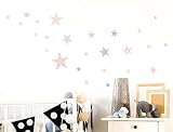 I-love-Wandtattoo WAS-10106 Kinderzimmer Wandsticker Set "Sterne mit Muster für Mädchen" zum Kleben Wandtattoo Wandaufkleber Sticker Wanddeko