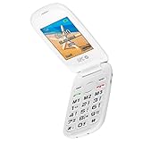 Spc Harmony 2304b - Telefono móvil para mayores teclas grandes con cámara de fotos y botón de aviso a emergencias, color blanco