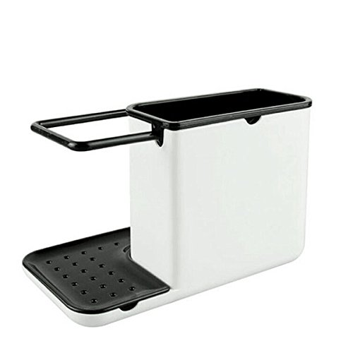 BESTOMZ Küche Drainage Storage Rack Ständer Organizer (Schwarz) - 3