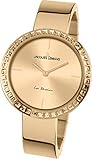 JACQUES LEMANS Damenuhr La Passion Metallband massiv Edelstahl ip-Gold Swarovskisteine 1-2052C