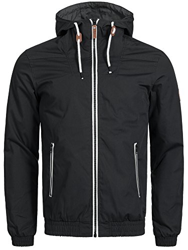 !Solid Herren bergangsjacke mit Kapuze Parka Mantel Regenjacke Softshelljacke Schwarz XL