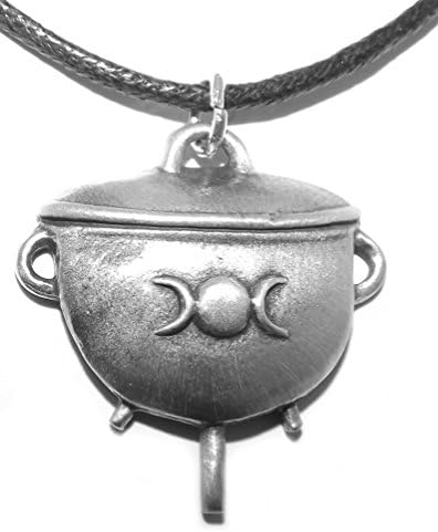 Triple Moon Witchcraft Wiccan Cauldron Pewter Pendant