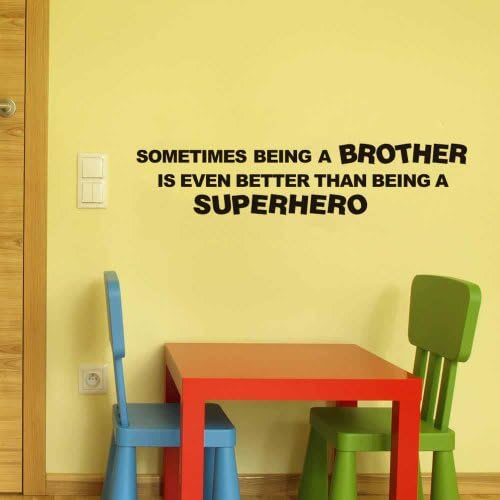 BEING A BROTHER IS EVEN BETTER THAN BEING A SUPERHERO quote wall art decor vinyl letter wall sticker for boys bedroom wall quote decor -by Fungoo