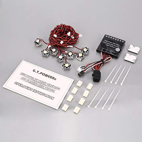 Preisvergleich Produktbild Footprintes GT Power Hochleistungs-3W-Flugsimuliertes Blitzlichtsystem mit LED-Kontrollbox Flugzeugleuchten für RC-Starrflügel