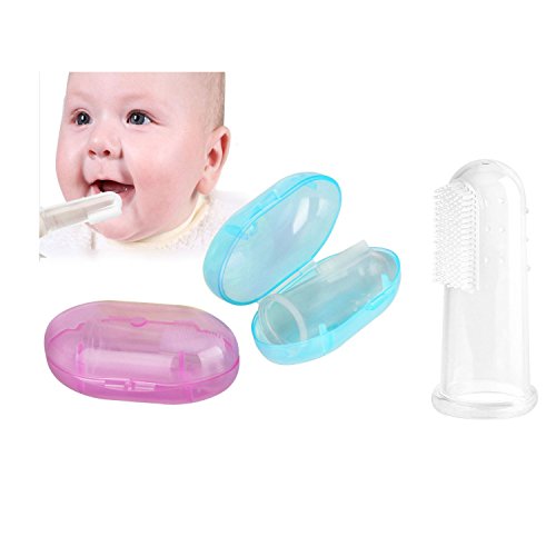 KYG 4er Baby Fingerzahnbürste Silikon Zahnbürste Set für Zähneputzen und Zahnfleischmassage mit Aufbewahrungsboxen - 5
