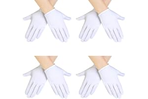 SATINIOR Guantes blancos para niños, guantes de algodón blanco, guantes de vestir para cosplay, guantes formales de muñeca para fiestas