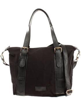 LECONI Schultertasche im Vintage-Look aus Canvas + Leder Henkeltasche für Frauen Handtasche Retro-Style Damentasche...