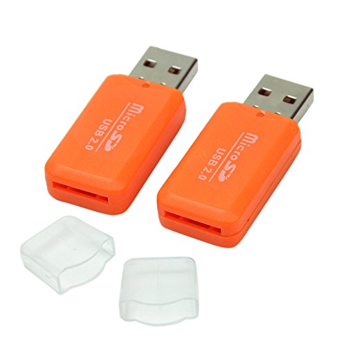 Merssavo 2 Stk USB 2.0 Kartenleser TF SD Kartenlesegerät Card Reader für Micro SD SDHC TF T-Flash - 3
