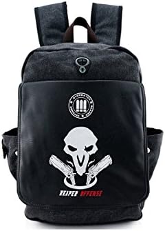 Overwatch Ow Symbol Reaper Genji Cosplay Shoulder Bag Canvas Backpack School Bag (Reaper)