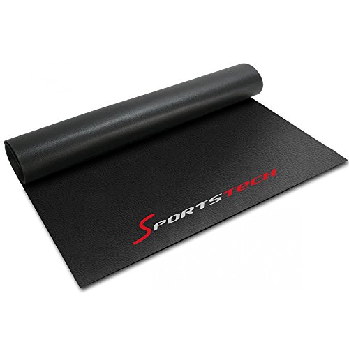 Tapis de sol pour vélo d'exercice physique de 4-6 mm- tapis multifonction sport, protecteur de plancher, tapis de fitness noir pour grande stabilité, anti-dérapant pour le yoga disponible en 4 tailles