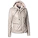 Produktbild TWBB Damen Hoodie,Winter Verdicken PU Windjacke Wintermantel Lange Frauen Einfarbig wintercoat