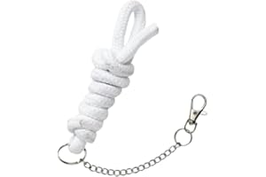 Panduro Hobby Horse Laisse pour cheval avec crochet et chaîne, accessoires pour cheval à baiser et chevaux hobbys, corde de fixation dans différents designs élégants avec mousqueton, blanc