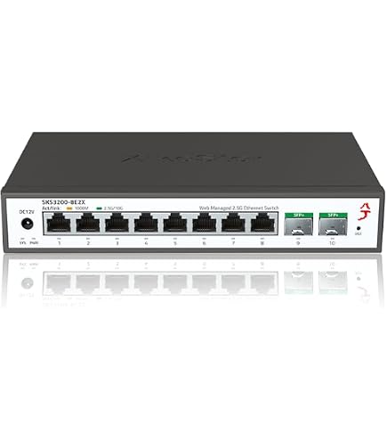 Grandstream GWN7721 Switch – 8x 2.5GbE Poorten + 2x 10G SFP+, 80 Gbps, Met QoS, VLAN, STP/RSTP, Metalen Behuizing