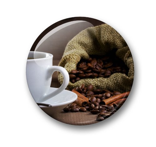Kaffe Kaffeebohnen Kaffeetasse – 6 große Kühlschrankmagnete Ø 5 cm [ 03 ] - 4