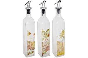Bigbuy Cooking Aceitera Vidrio con Tapón Dosificador, 500 ml, Cristal