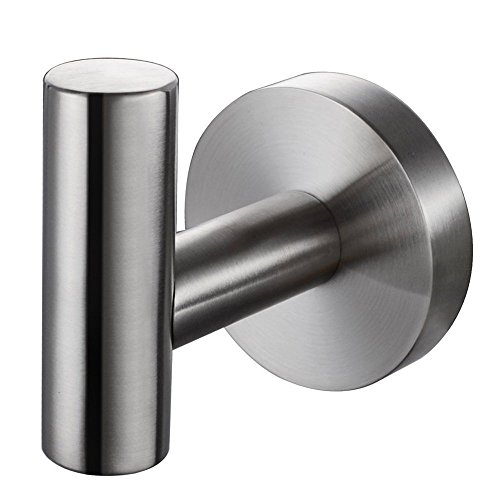 Handtuchhaken Bademantelhaken Kleiderhaken Wandhaken Edelstahl Einzel selbstklebend Nickel Haken gebürstet - 7