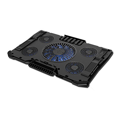 KLIM CYCLONE Laptop Kühler – Maximale Kühlung – 5 Lüfter – Cooling Pad für Computer – Gamer Gaming ( Blau ) - 3