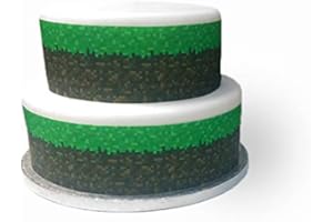 ORANGE TRADING DARTMOUTH LTD A4 Edible Decor Icing Sheet Pixel Pixelated Gaming Border Edible Cake Topper Decoration