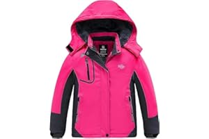 Wantdo Mädchen Berg Ski Jacke Warmer Winter Fleece Mäntel Wasserdichter Atmungsaktive RegenMäntel Outdoor Kapuzen Jacken