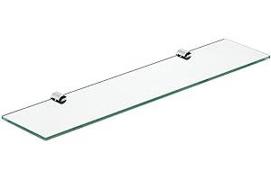 AQUALAVOS Glasablage Bad Glasregal Wand Wandablage Wandregal Badablage Glas Badezimmer 50 cm Badezimmer Regal Glas Klarglas 6 mm ESG Sicherheitsglas Badezimmerablagen