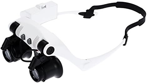 Headband Magnifier With LED Light Maintenance Antique Watches Jewellery Coins Stamps Antiques Lighting And Reading（10X 15X 20X 25X）