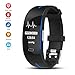Produktbild RimeU Aktivitätstracker ECG+PPG Bluetooth 4.0 mit 0,96 Zoll Touchscreen IP67 Wasserdicht Smart Armbanduhr Sportuhr Herzfrequenzmessung Schlaf Monitor Schrittzähler Kalorienzähler Wecker Armband für Laufen Klettern iPhone iOS Android Samsung Xiaomi LG Moto Geschenk für Frauen Männer Eltern Freunde-Blau