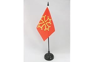 Drapeau de table Midi-Pyrénées - Occitanie 15x10cm - PETIT Drapeaux DE BUREAU occitan - France 10 x 15 cm - AZ FLAG