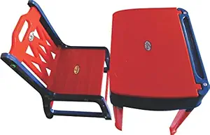 pihu enterprises study table and chair set with storage for kids-red ans blue,plastic standard