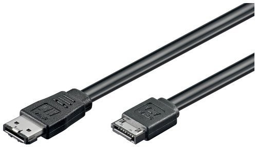 Wentronic HDD S-ATA Kabel 1,5GBs/3GBs/6GBs (S-ATA L-Type auf eSATA I-Type Stecker) 0,7m schwarz