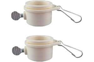 Hayodo Tangle Free Flag Pole Mounting Ring Clip - Rotating Flapole Mounting Rings with Metal Clips 360 Degree Free Rotating Adjustable Fasteners (White 1"-1Pair)