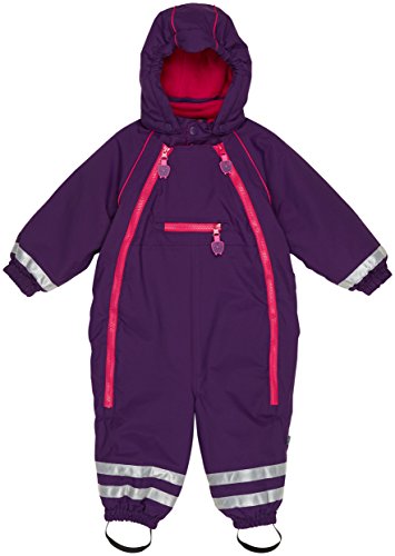 Ej Sikke Lej Baby Girls 0-24m Big Owl Schneeanzug Wassersäule 8000 Plain Snowsuit, Purple (Crown Jewel 486), 9-12 Months (Manufacturer size: 80)