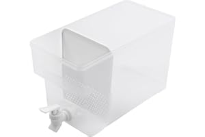ALNEMY Kunststoff-Getränkespender,Limonadenspender,Getränkespender mit Zapfhahn, Kühlschrank Wasserspender mit Wasserhahn, Großer Wasserkrug mit Wasserhahn,Große Kapazität Getränkespender (Weiß, 6L)